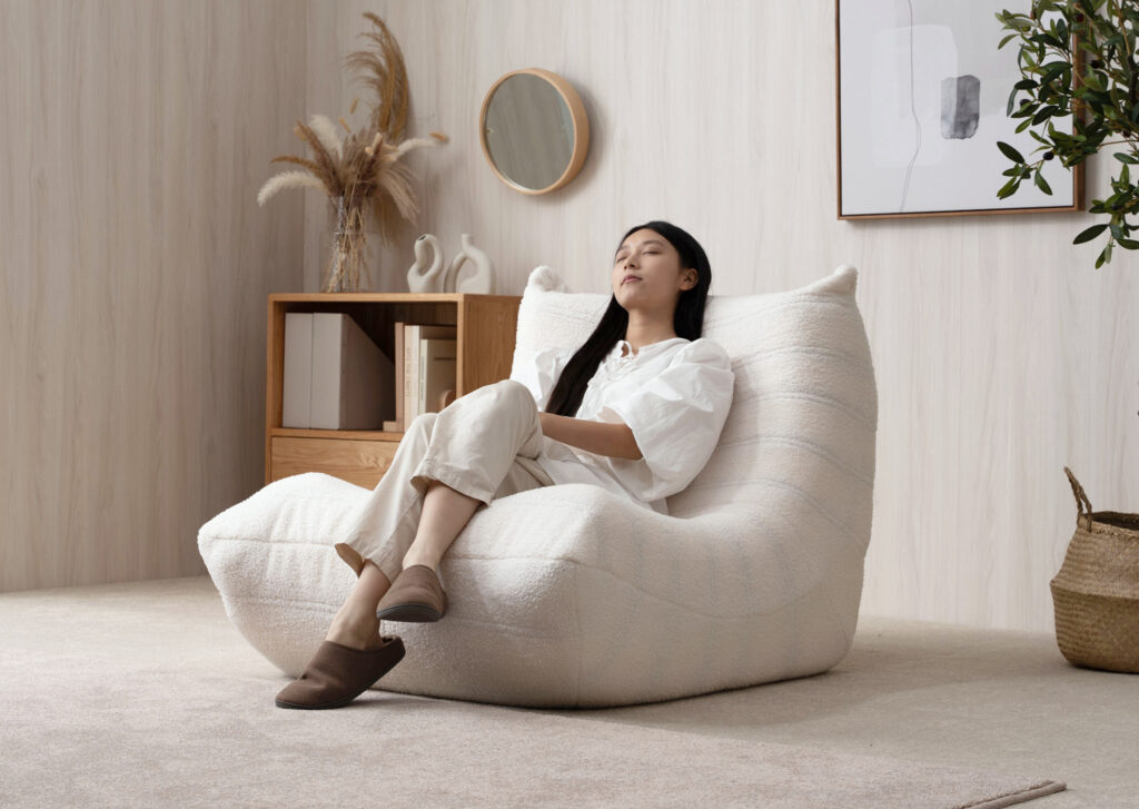 シープボア調圧縮1Pソファ